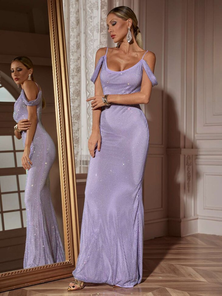 Robe longue en cristal spaghetti Preeti – Image 5