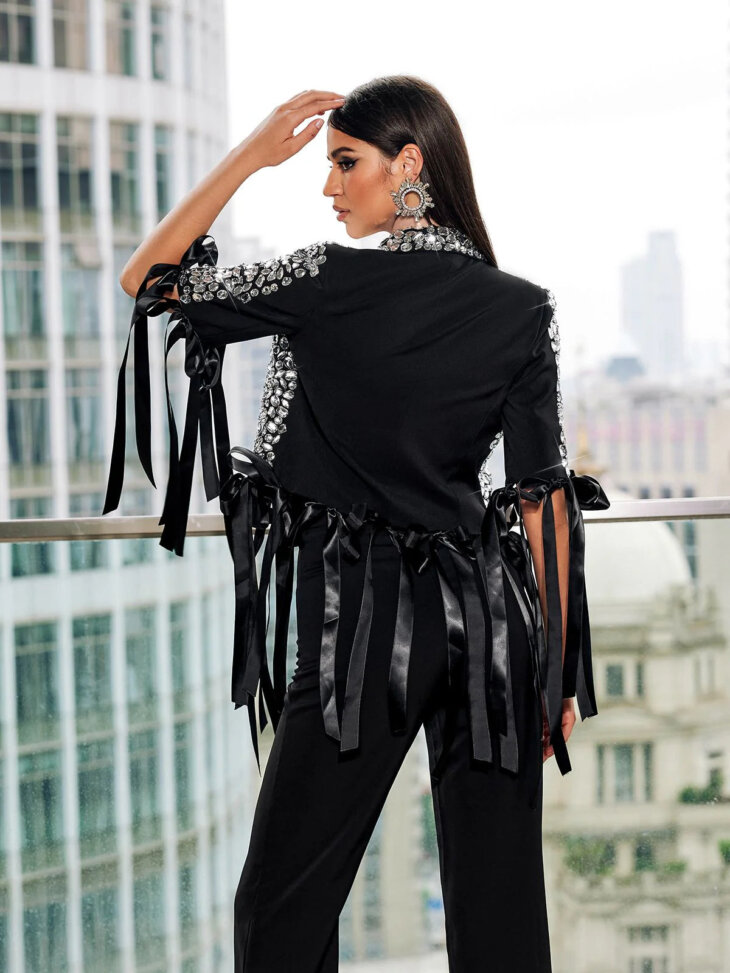 Blazer avec nœud en strass Oswin – Image 2
