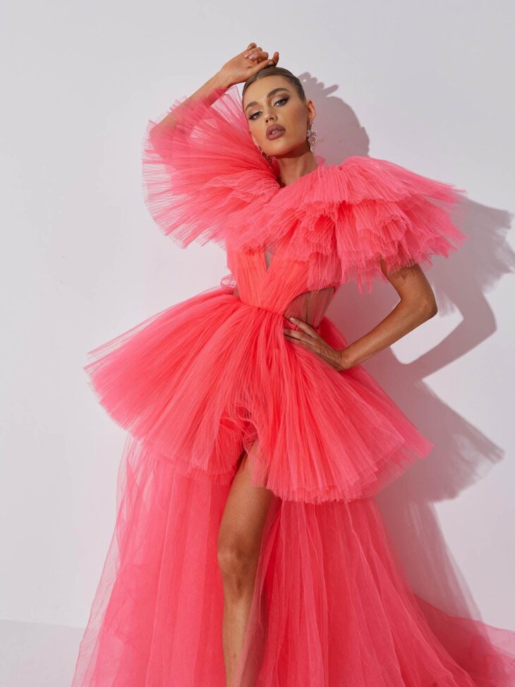 Robe en tulle à décolleté plongeant Bibi – Image 4