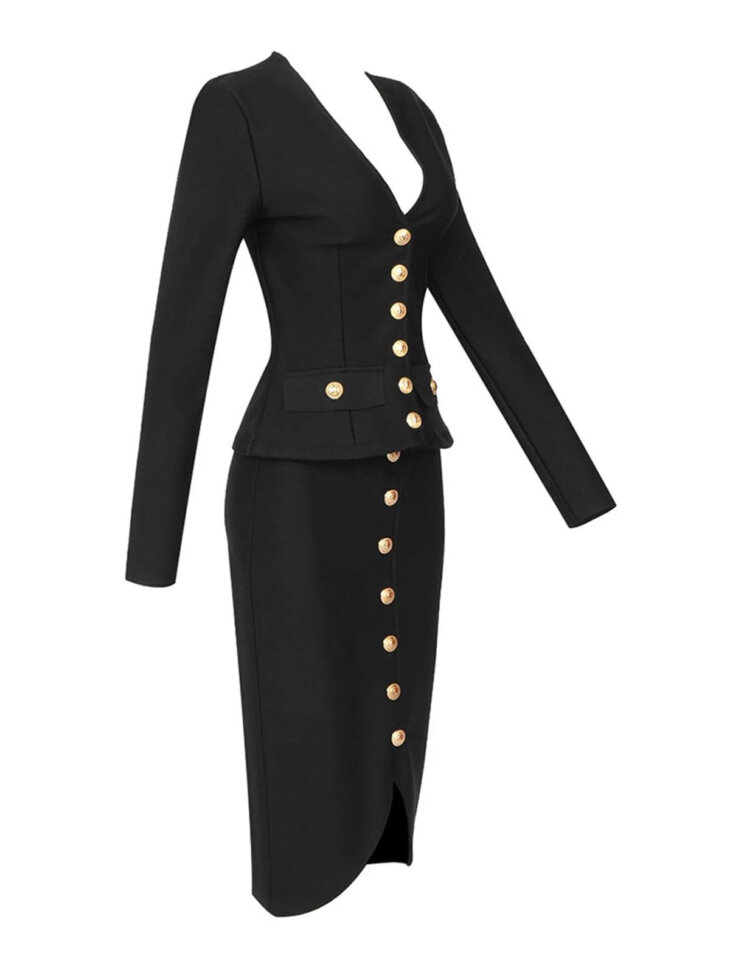 Ensemble de bandage à simple boutonnage et manches longues Sailor – Image 8