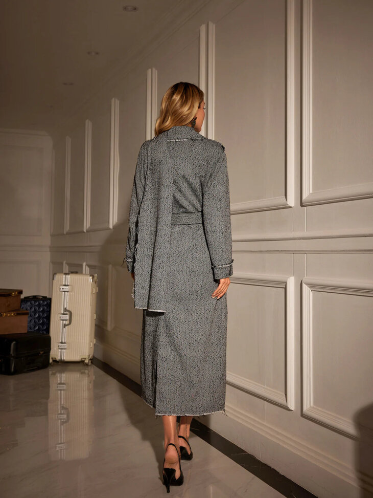 Manteau pied-de-poule à col Mikael – Image 4