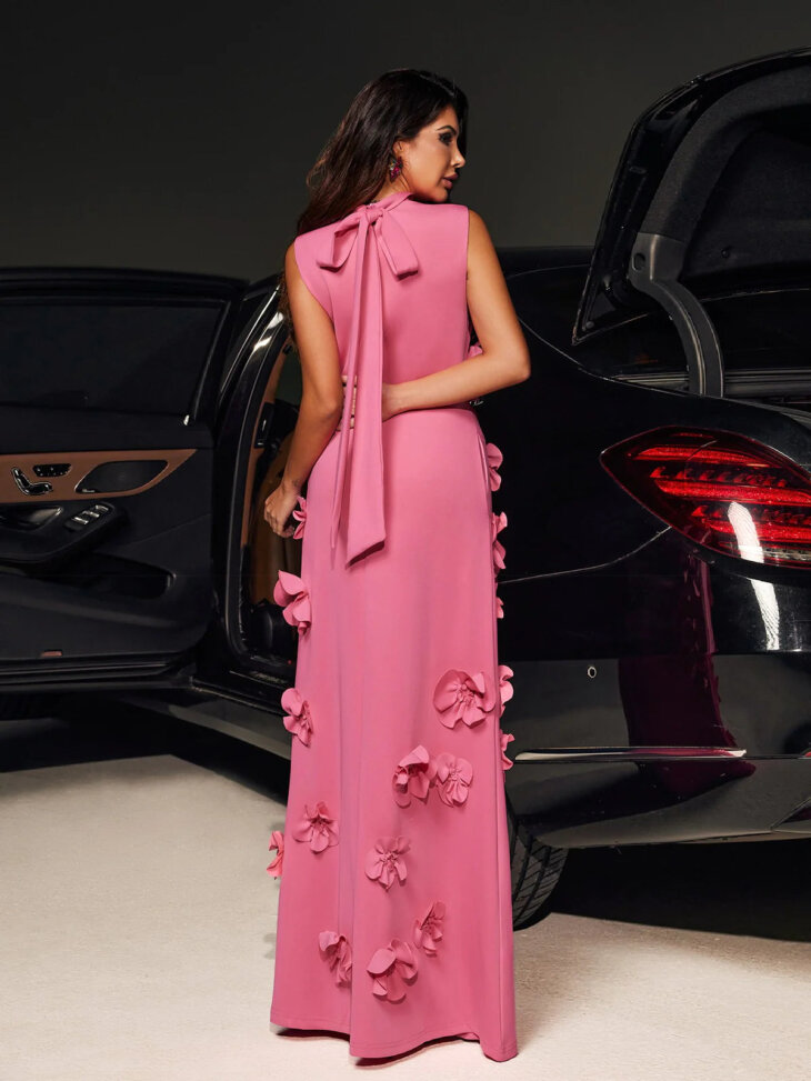 Robe longue fleurie sans manches Liluri – Image 3