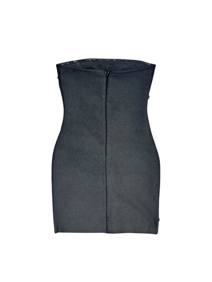 Mini-robe bandage sans bretelles avec strass Azul – Image 7