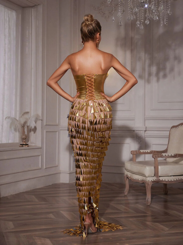 Robe longue à franges en acrylique Buck Corset – Image 2