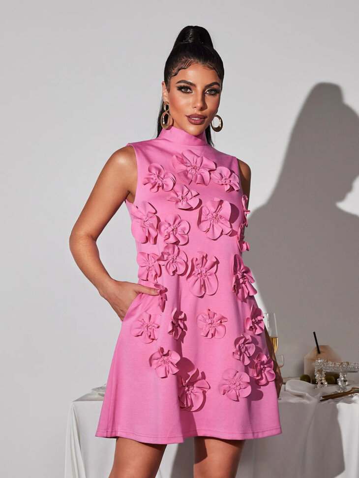 Mini-robe fleurie sans manches Liluri – Image 4