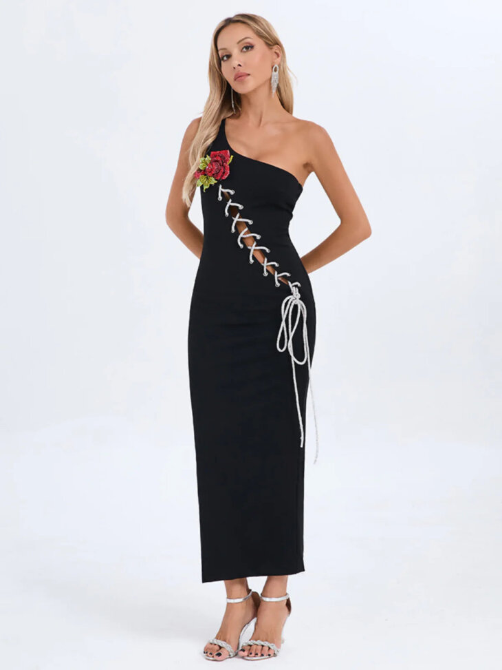 Robe mi-longue à fleurs à lacets Engel – Image 6