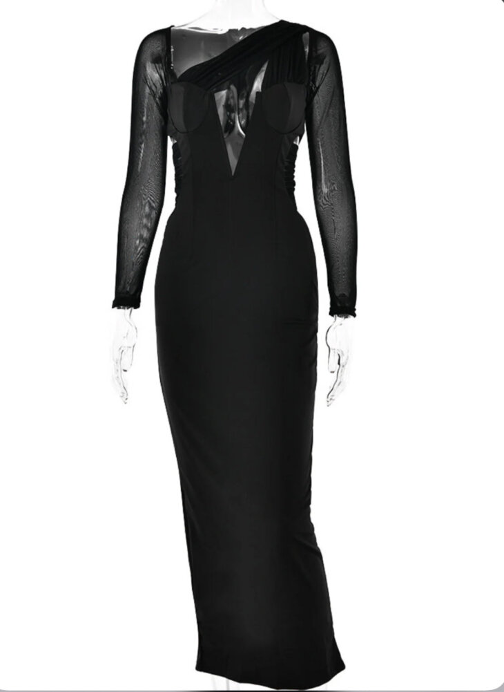 Robe longue à découpes et patchwork Howell – Image 5