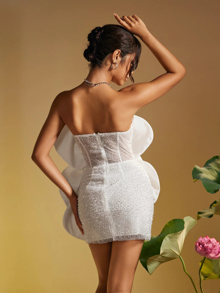Mini-robe fleurie sans bretelles Ruairi – Image 2