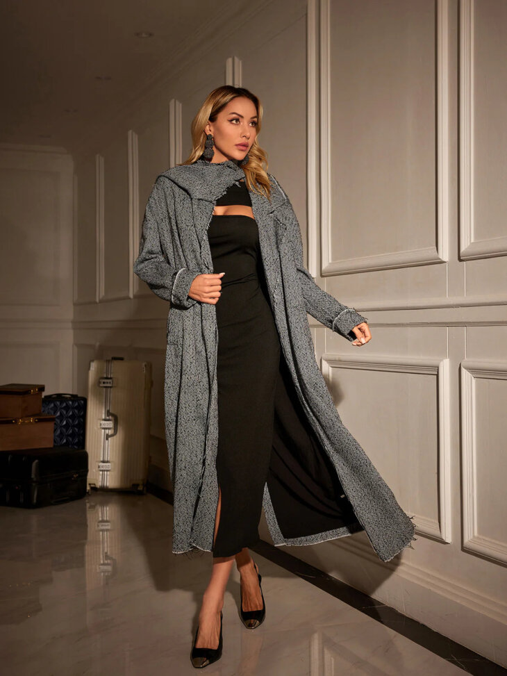 Manteau pied-de-poule à col Mikael – Image 2