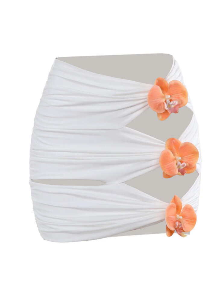 Ensemble jupe froncée à découpes et fleurs Alouette – Image 8