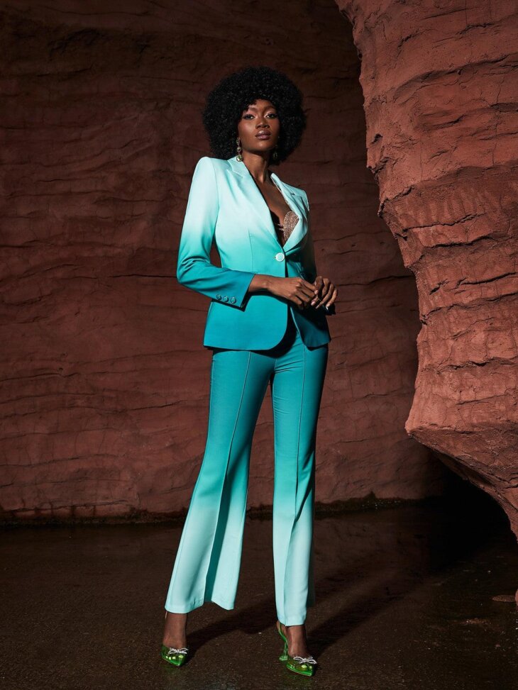 Ensemble blazer ombré Gia en vert – Image 5
