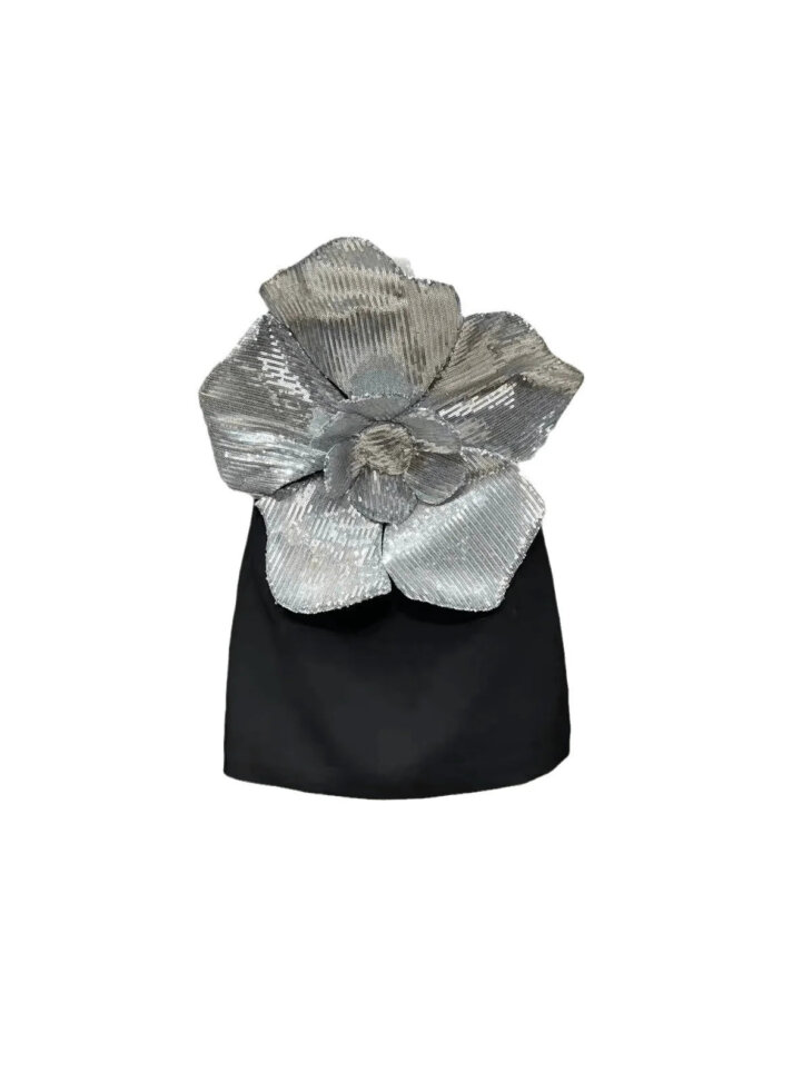 Mini-robe à sequins et fleurs Manik – Image 3