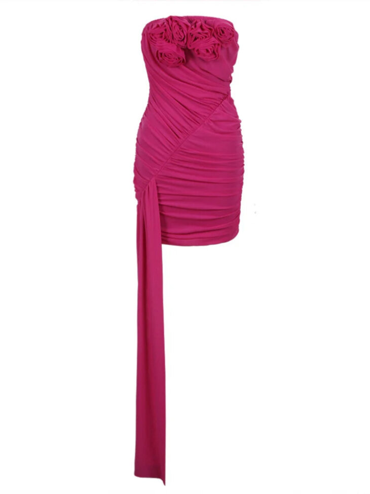 Robe bandage fleurie sans bretelles Maura – Image 2
