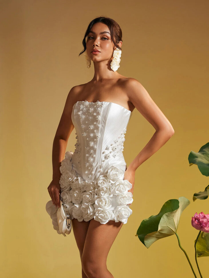 Ensemble jupe en cristal et perles de fleurs Thaddai – Image 6