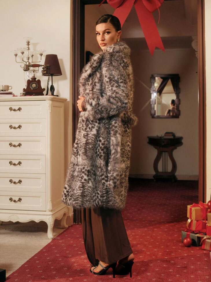 Manteau en fausse fourrure léopard Tavares – Image 5