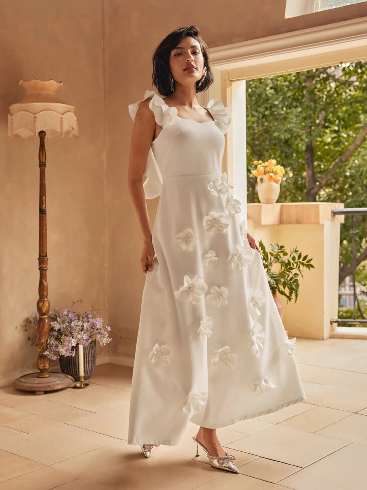 Robe longue fleurie sans manches Careaga – Image 5