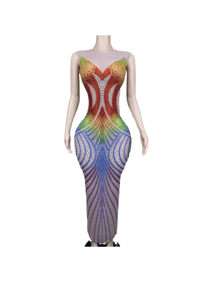 Robe Elska sans manches en maille cristalline – Image 5