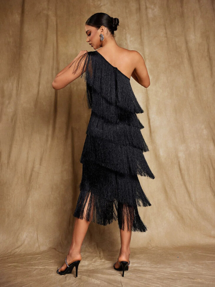 Robe mi-longue à franges Stiorra – Image 2