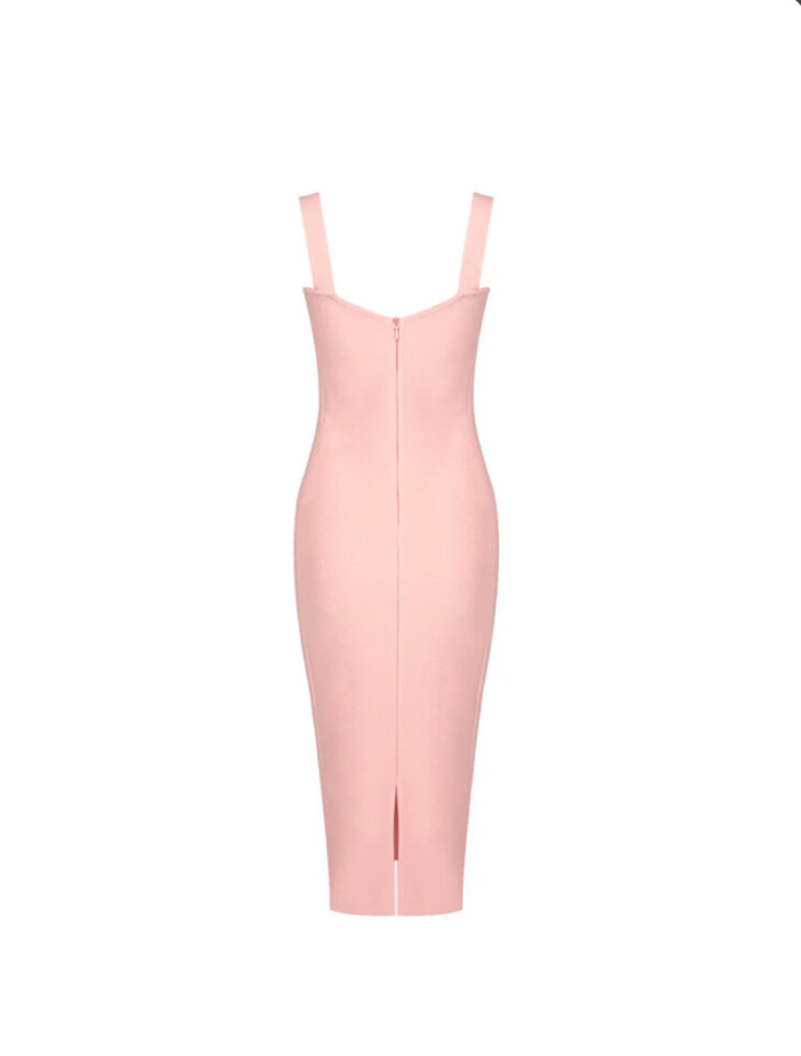 Finbar - Robe bandage en dentelle patchwork - Rose – Image 5