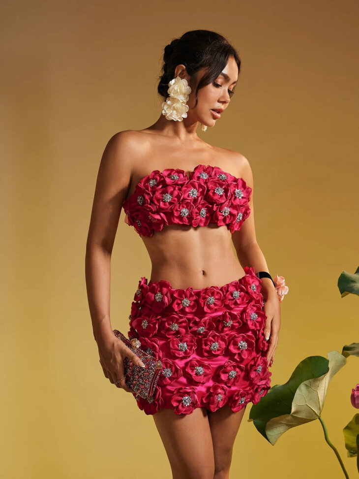 Ensemble jupe en cristal à fleurs Benji – Image 3