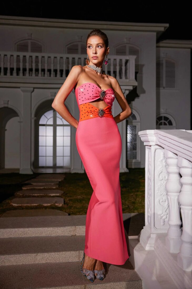 Robe bandage découpée en cristal Oriole – Image 3