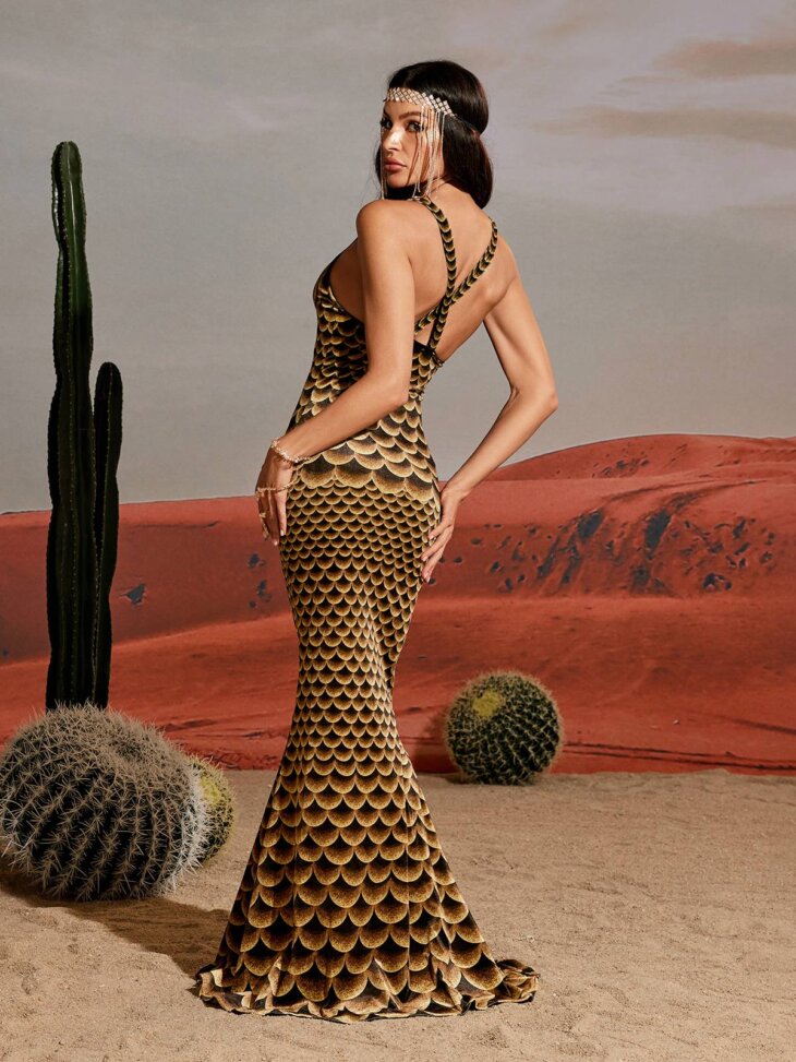 Robe longue sirène imprimée Osée – Image 5