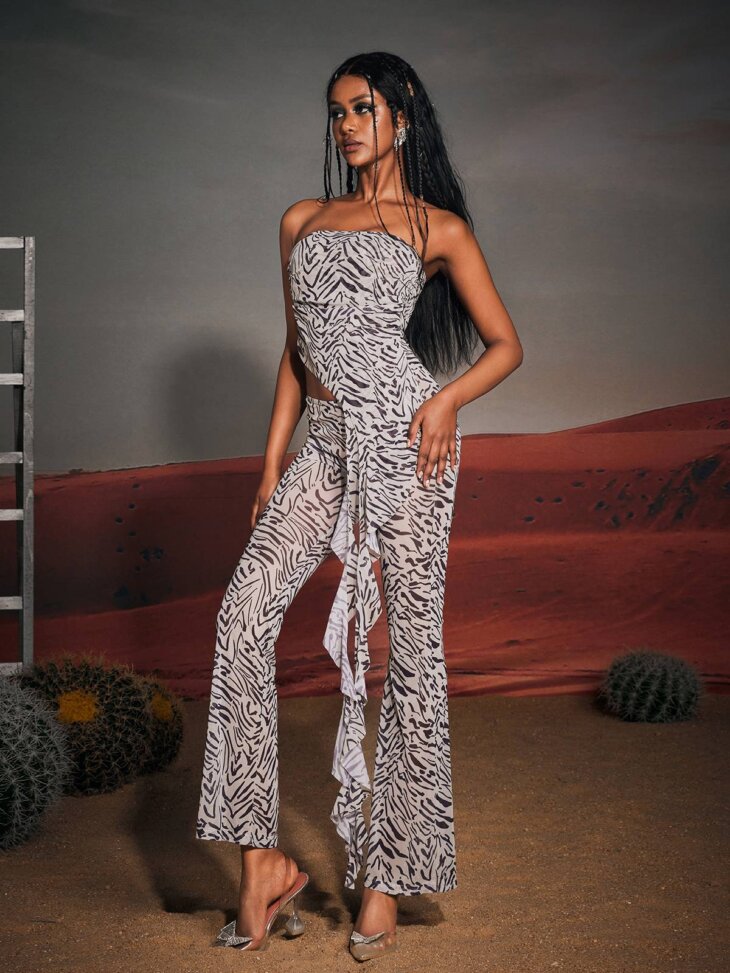 Ensemble pantalon imprimé zèbre Hamza – Image 4