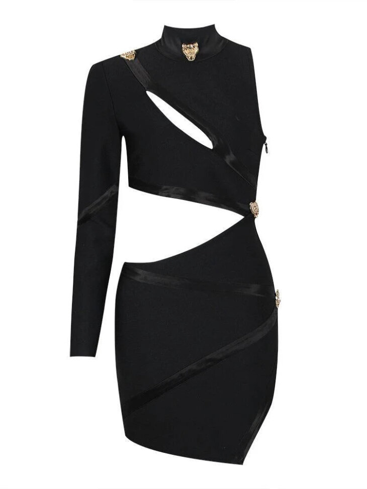 Robe bandage découpée à une épaule Riva – Image 7