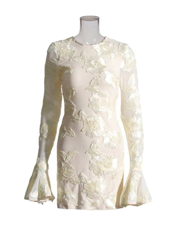 Mini-robe fleurie à manches longues Annabeth – Image 7