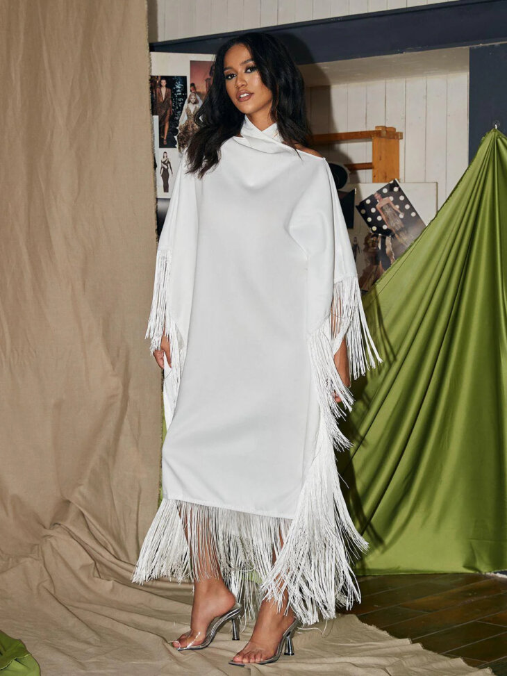 Robe caftan à franges Ceridwen Cricross – Image 3