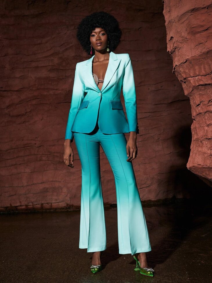 Ensemble blazer ombré Gia en vert – Image 2