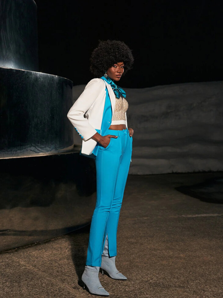 Ensemble blazer Rita patchwork en bleu – Image 2