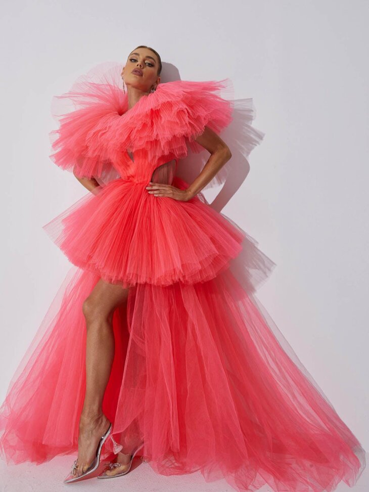 Robe en tulle à décolleté plongeant Bibi – Image 3