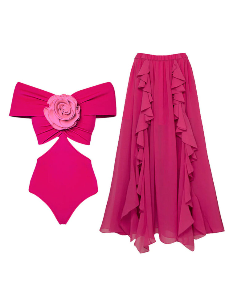 Ensemble deux pièces de maillot de bain à découpes de fleurs Bujar – Image 7