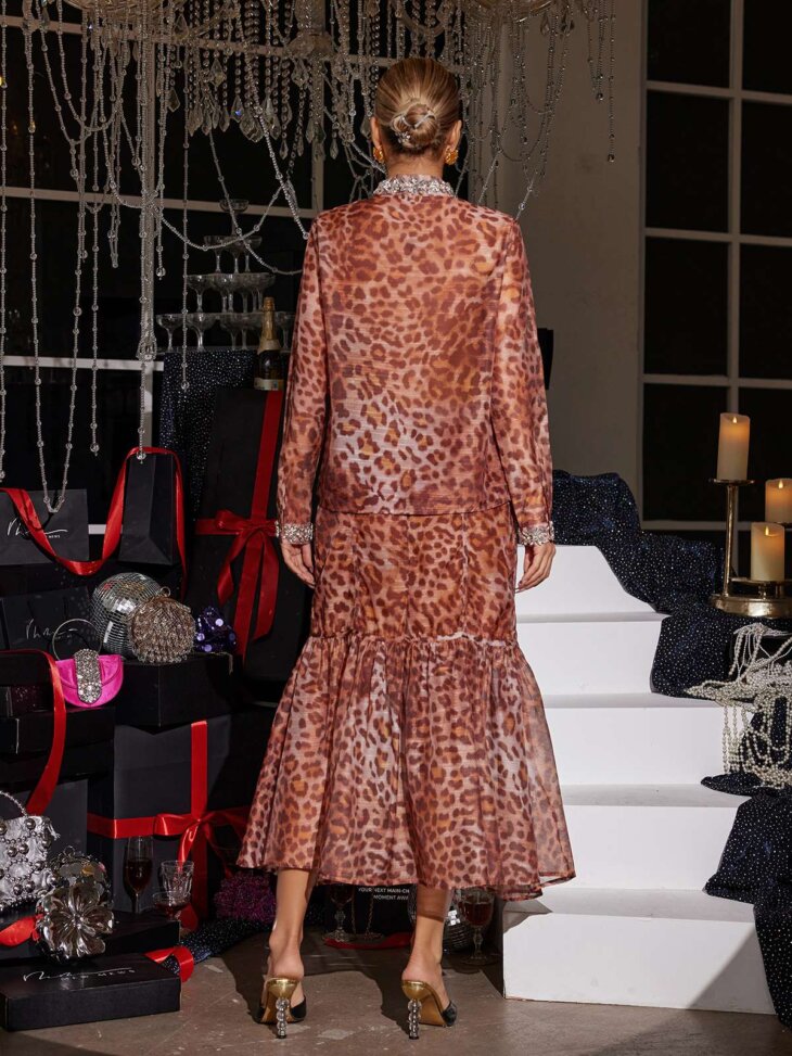 Ensemble jupe léopard strass Mollee – Image 2
