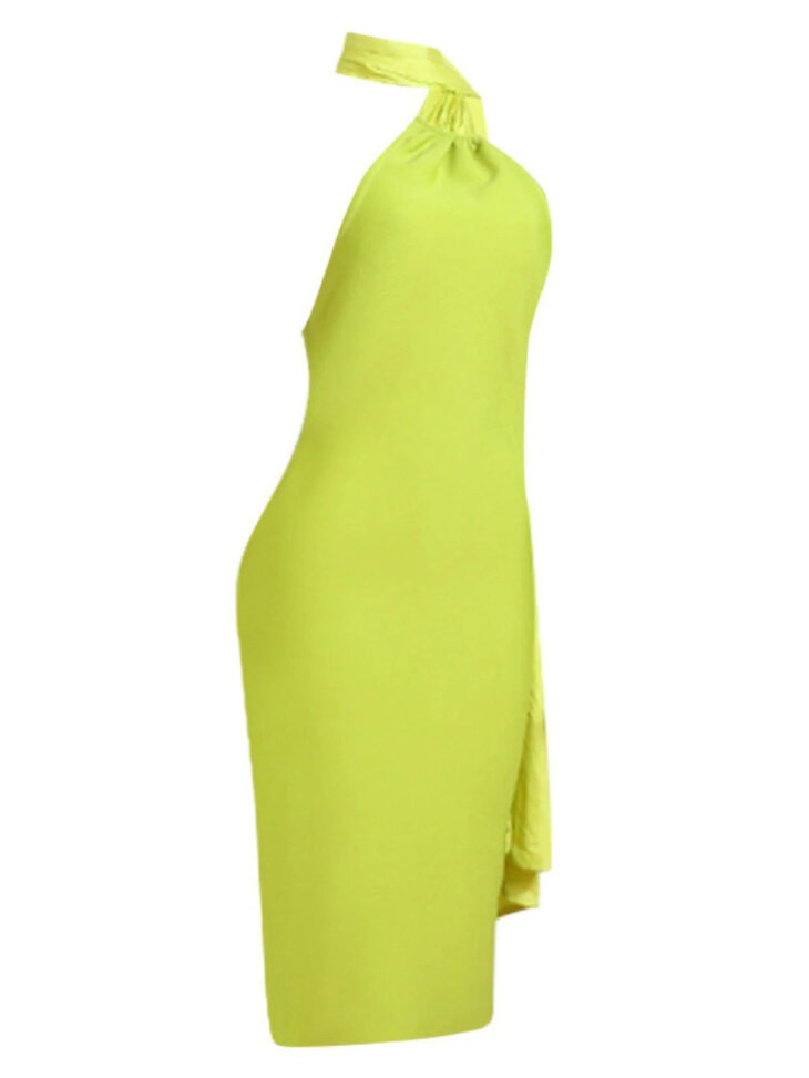 Kinga - Robe mi-longue bandage à col licou – Image 8