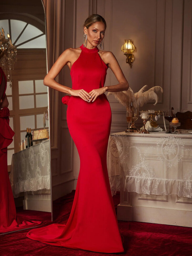 Robe longue fleurie Fairly dos nu – Image 4