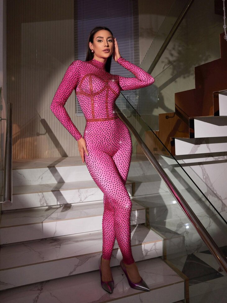 Combinaison Gelia Body imprimée strass – Image 4