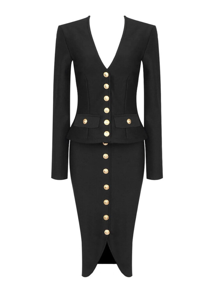 Ensemble de bandage à simple boutonnage et manches longues Sailor – Image 7