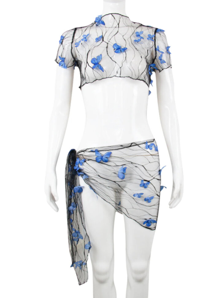Ensemble jupe cache-maillot en maille papillon Marisol – Image 5