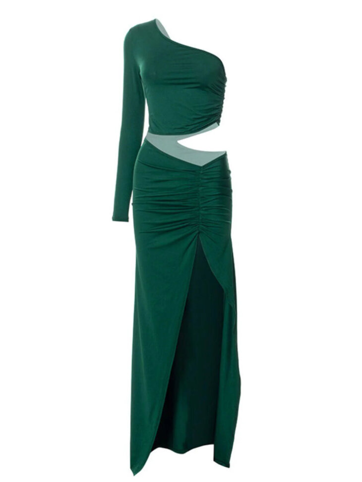 Robe longue découpée à une épaule Abra – Image 6