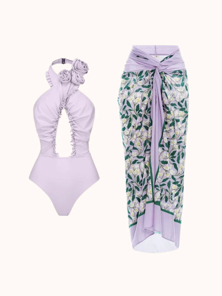 Cally - Maillot de bain dos nu - Ensemble deux pièces - Lilas – Image 7