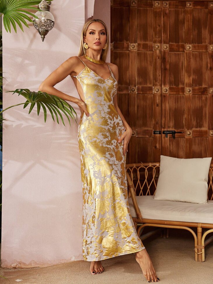 Robe longue en viande sans dos Remiel