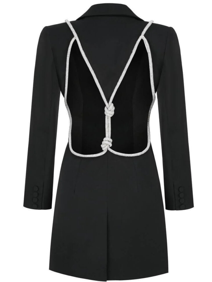 Robe blazer dos nu à décolleté plongeant Juno – Image 2