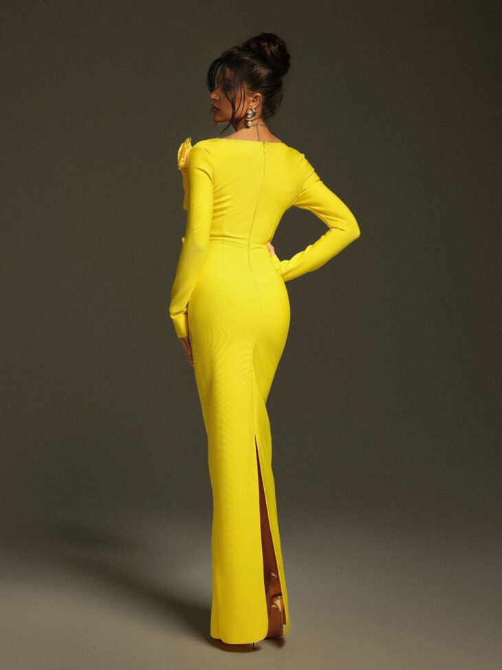 Robe longue bandage à fleurs Pallavi – Image 2