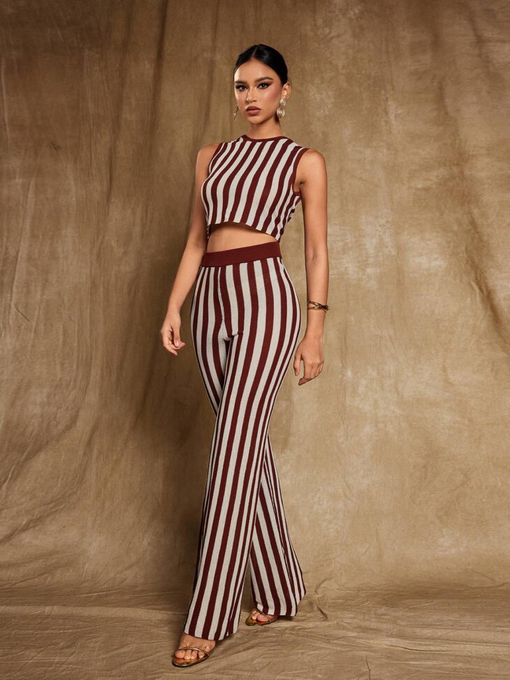 Ensemble pantalon tricoté à rayures Eurydice – Image 3