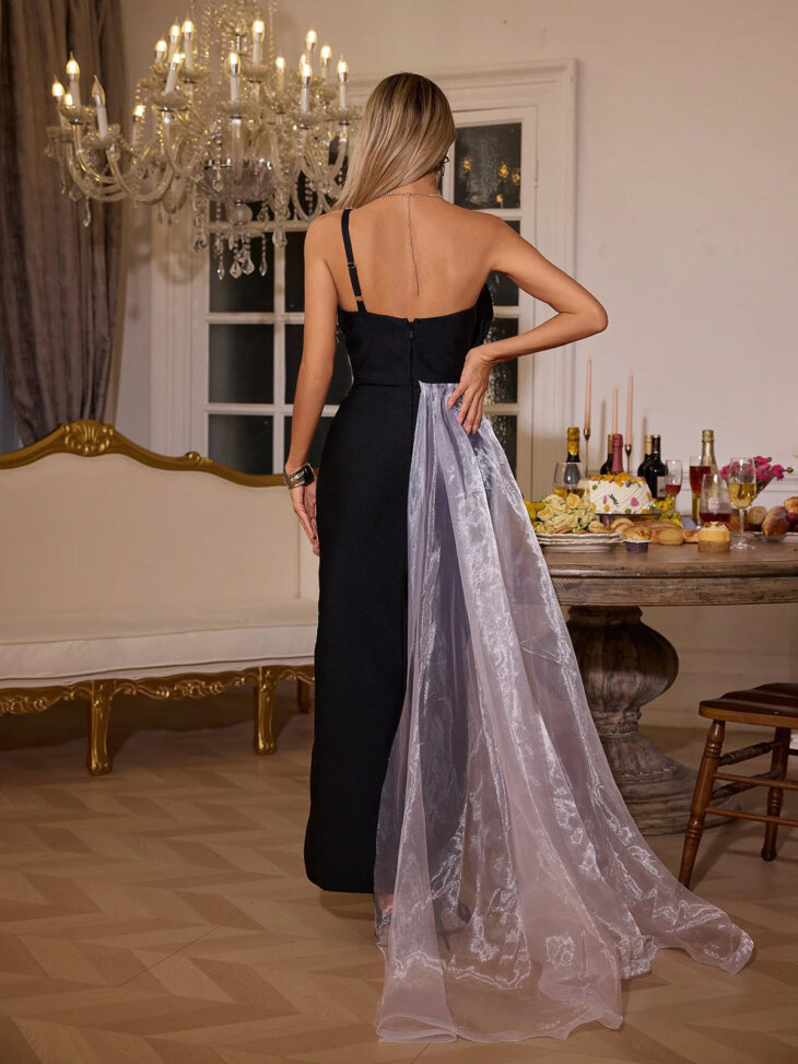 Robe bandage fendue en cristal Tsanko – Image 2