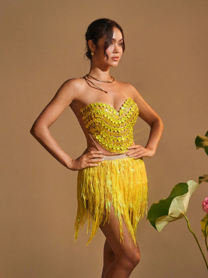 Ensemble jupe corset pailletée et strass Yvaine – Image 2