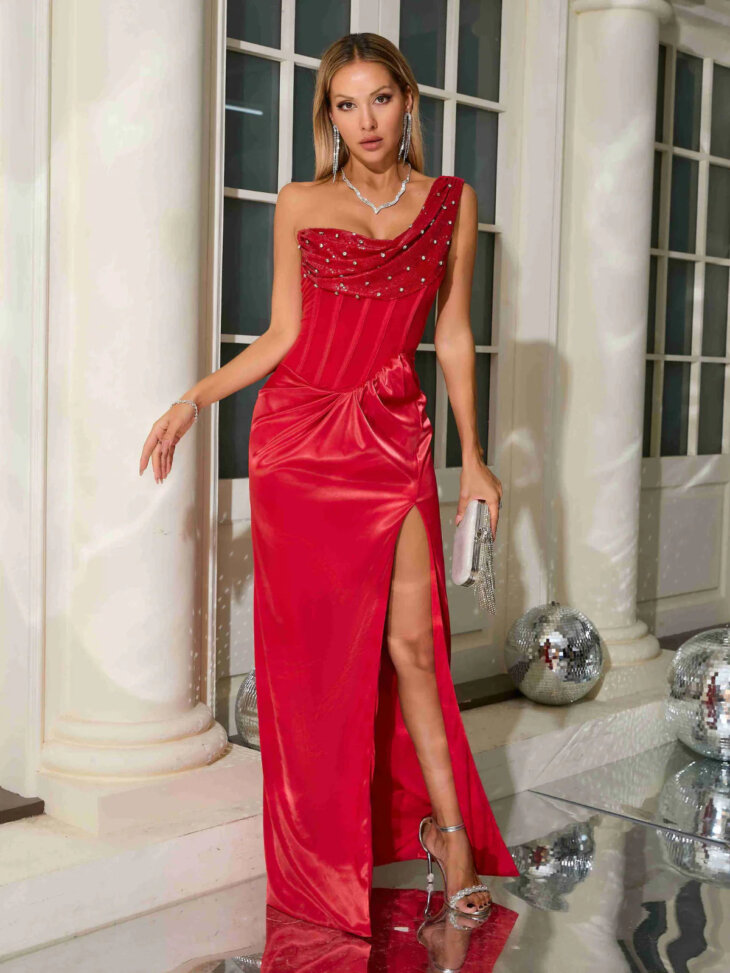 Robe longue fendue en cristal Kionna – Image 7