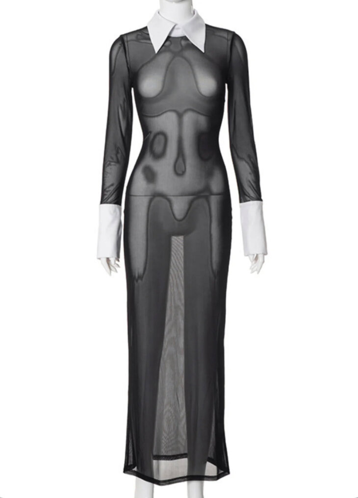 Robe en maille à col plié Lucio – Image 4